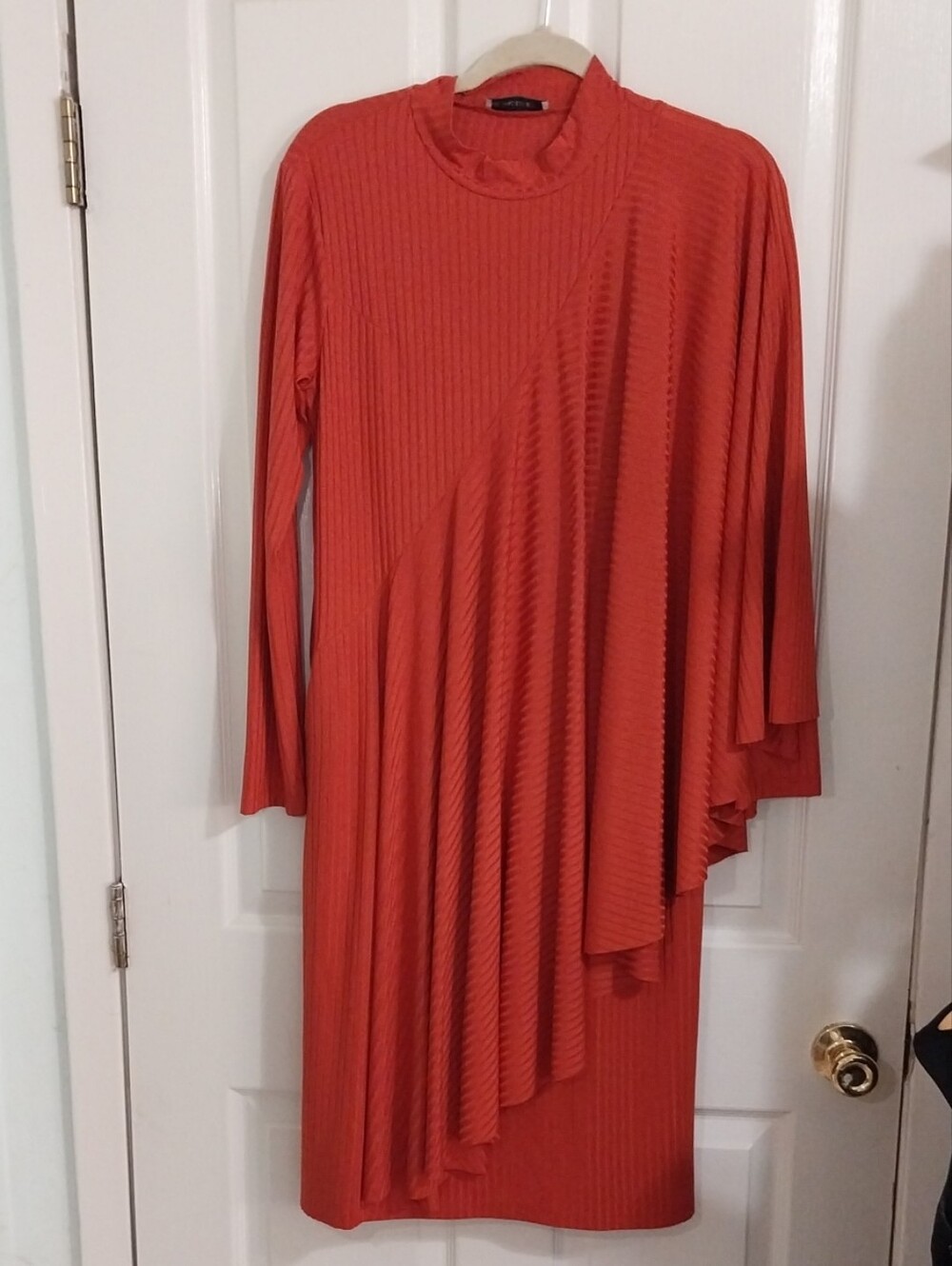 Jade Mackenzie Asymmetrical Orange Midi Dress Xl